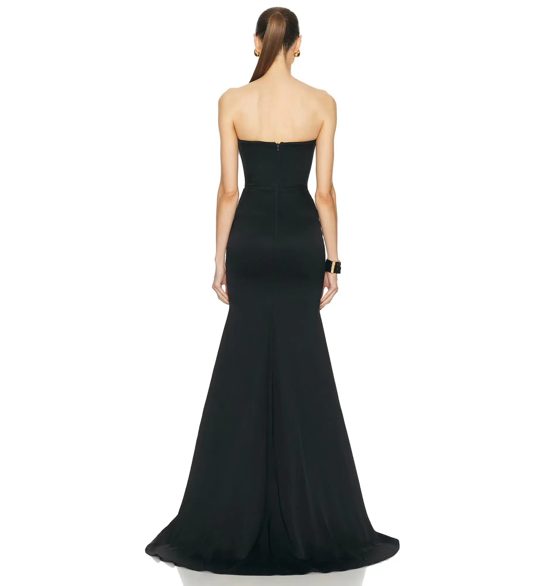 Alex Perry Strapless Sweetheart Drape Gown Black Size AU 8 - Image 3
