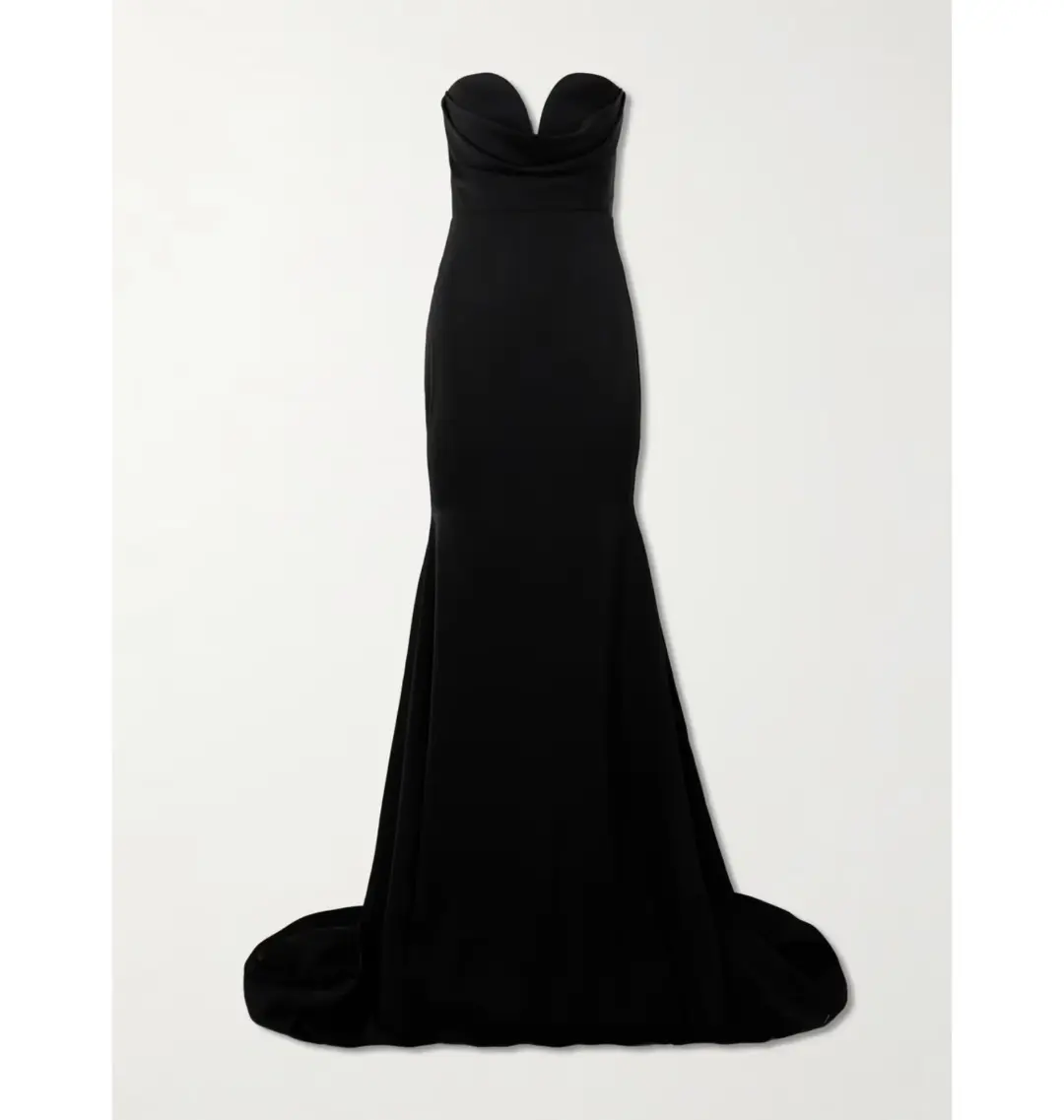 Alex Perry Strapless Sweetheart Drape Gown Black Size AU 8 for rent on The Volte - main image