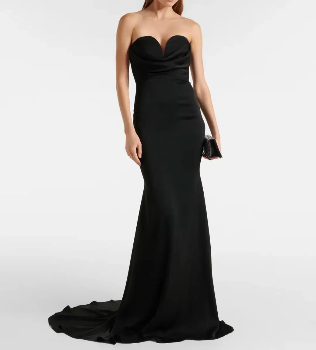 Alex Perry Strapless Sweetheart Drape Gown Black Size AU 8 for rent on The Volte - main image