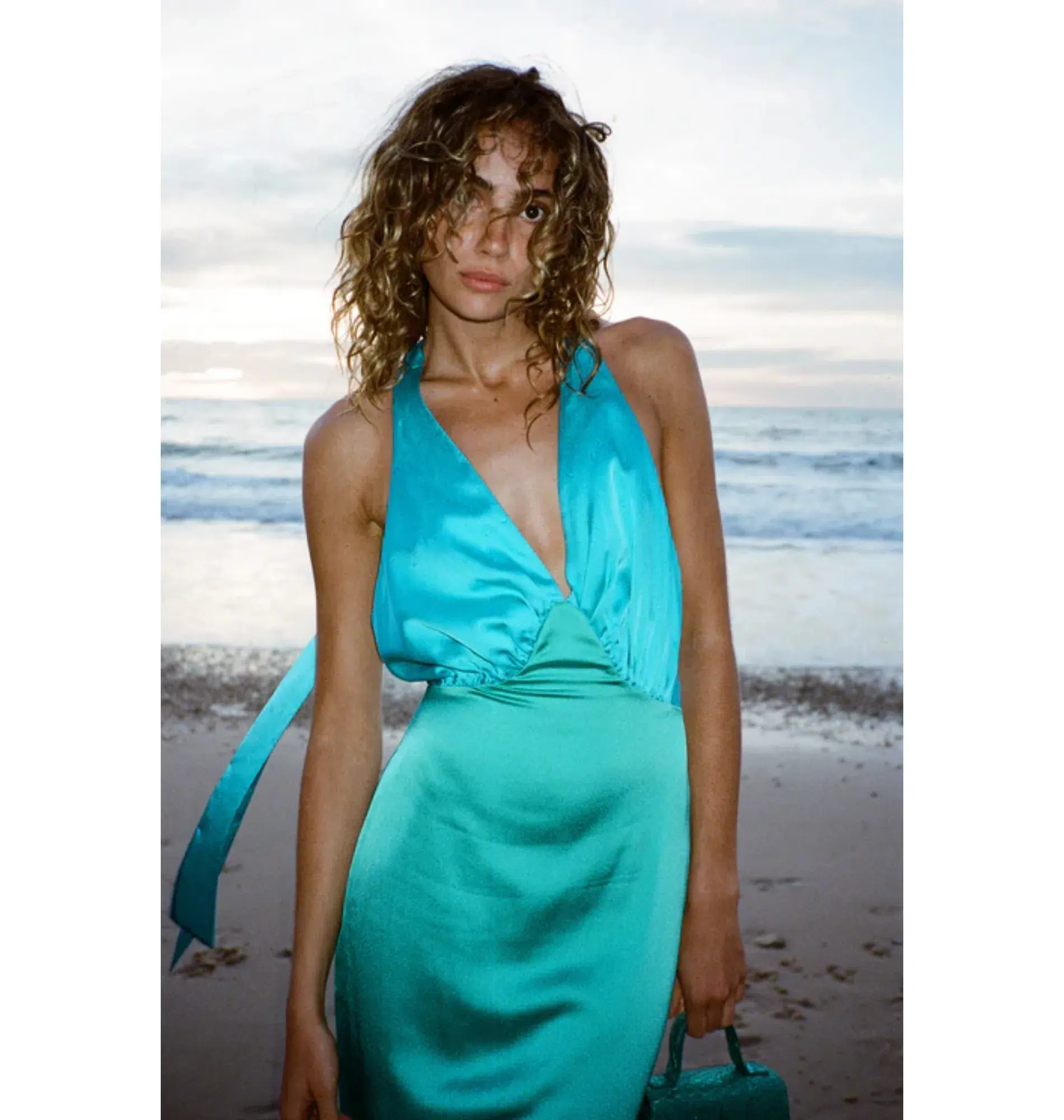 The Wolf Gang Oahu Slip Dress In Aquamarine Size AU 10 - Image 4