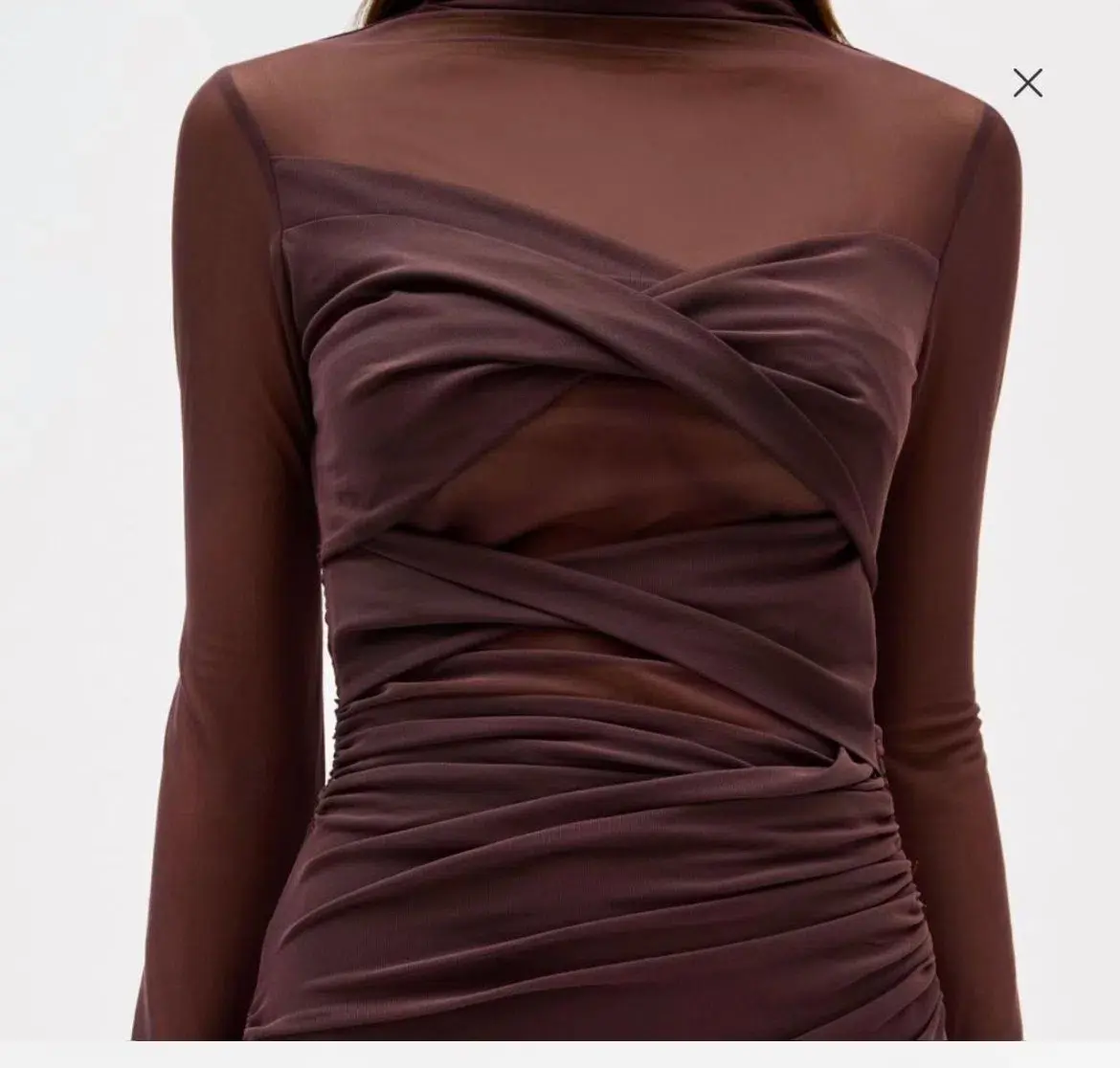 MISHA Madigral Mesh Dress Chocolate Size 10/M - Image 3