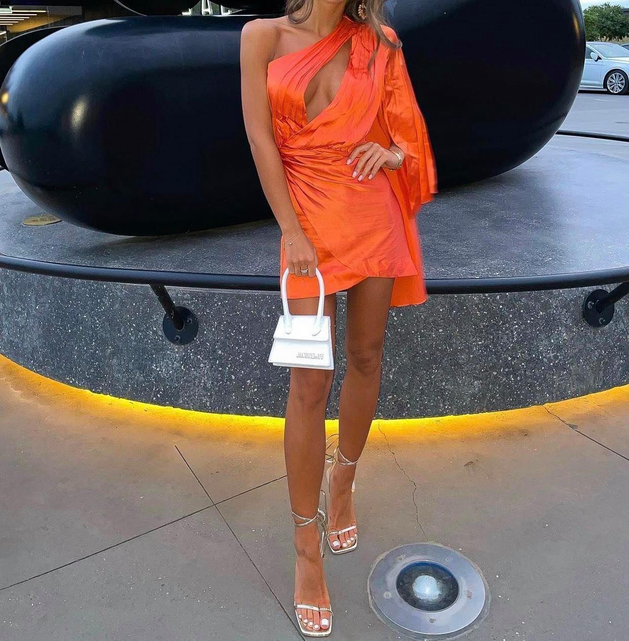 Retrofete Mae Mini Dress Orange Size 8 - Image 2