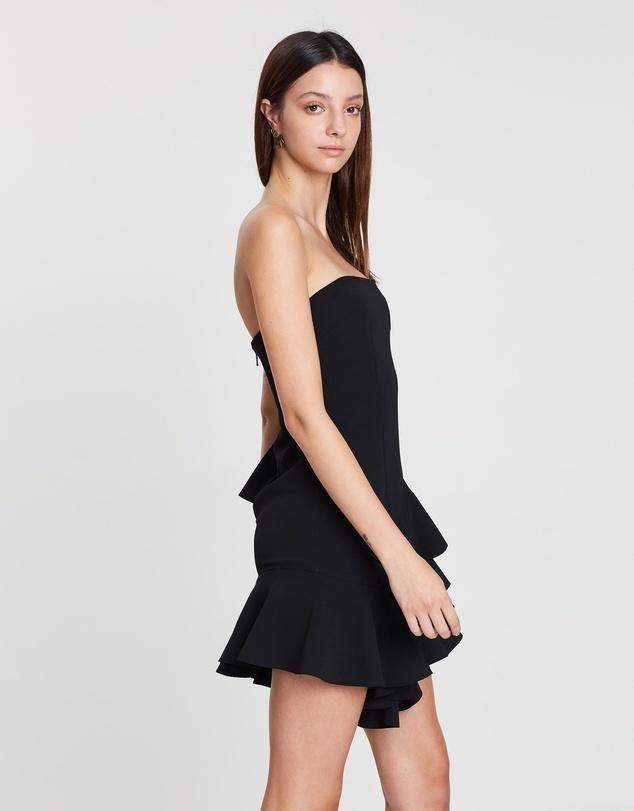 By Johnny Lily Strapless Flounce Mini Dress Black Size 6 for rent on The Volte - main image