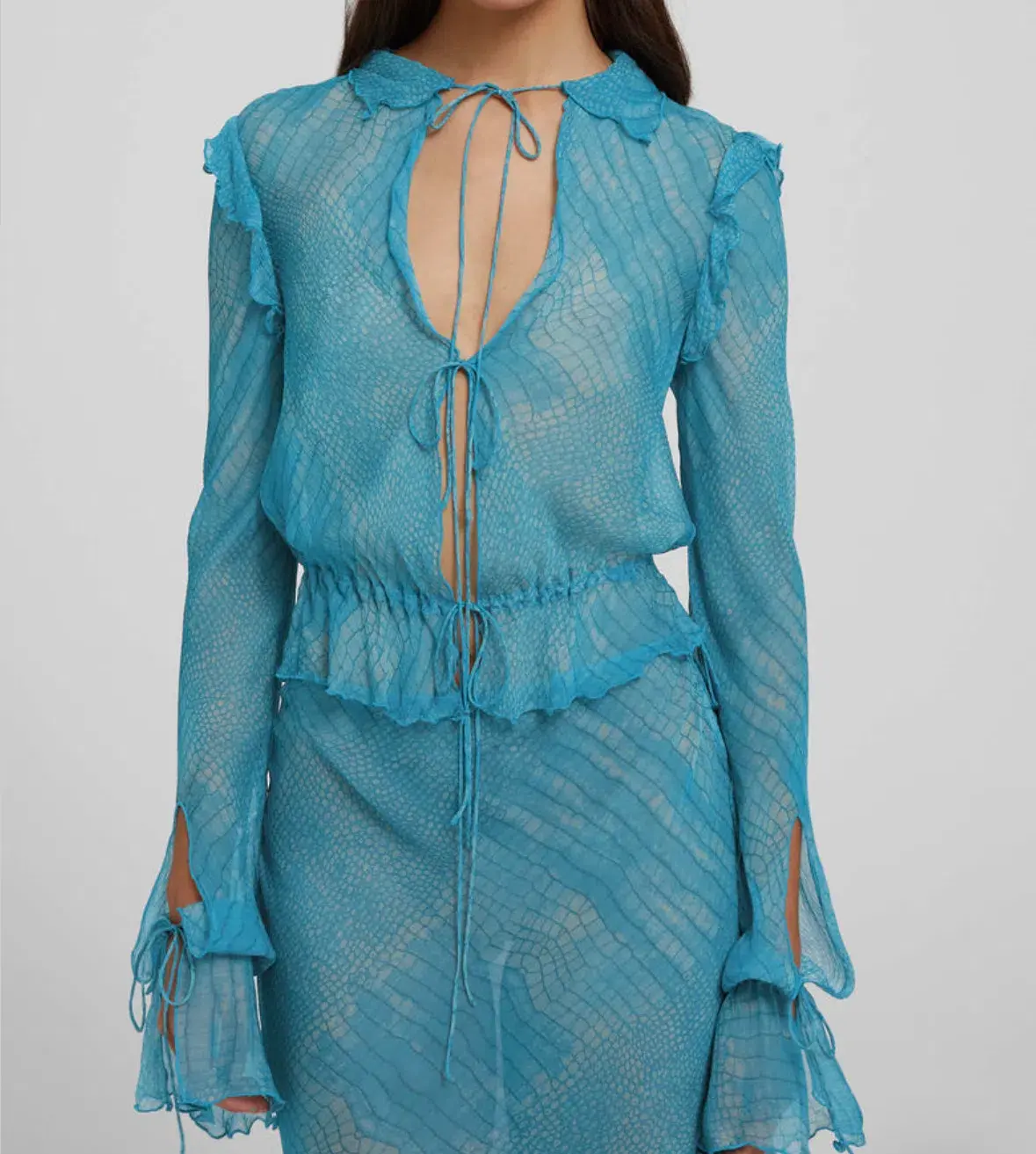 Rat & Boa Havana Top XS & Skirt Set Blue Size XXS/Au 6 - Image 6