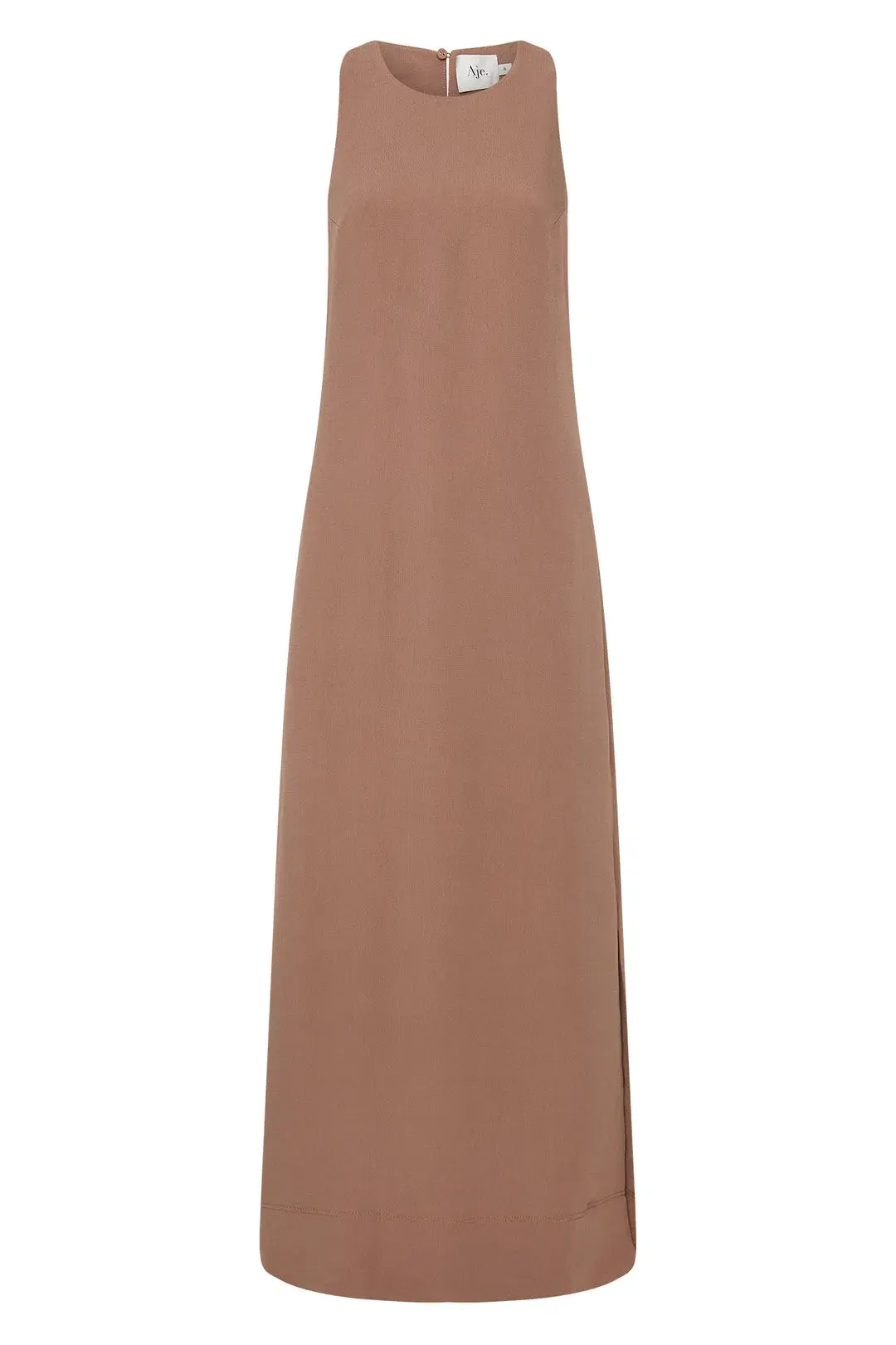 Aje Intrigue Twist Back Midi Dress in Chocolate Brown Size AU 10  for rent on The Volte - main image