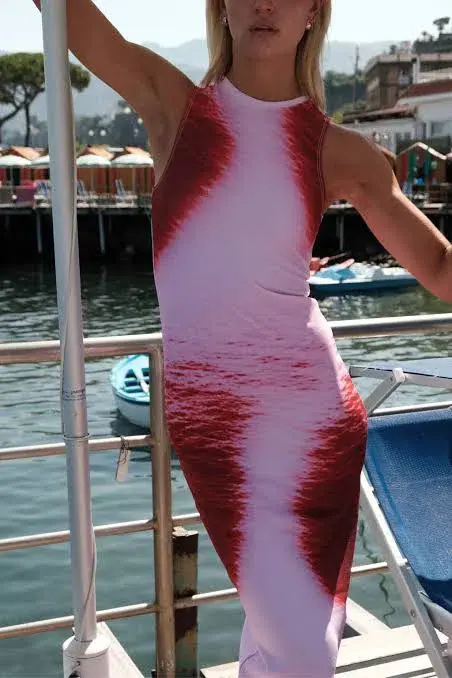 With Harper Lu Isola Ocean Racer Dress Pink/Cherry Print Size M / 10 - Image 6