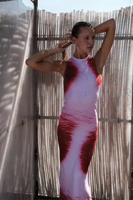 With Harper Lu Isola Ocean Racer Dress Pink/Cherry Print Size M / 10 - Image 5