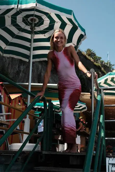 With Harper Lu Isola Ocean Racer Dress Pink/Cherry Print Size M / 10 - Image 7