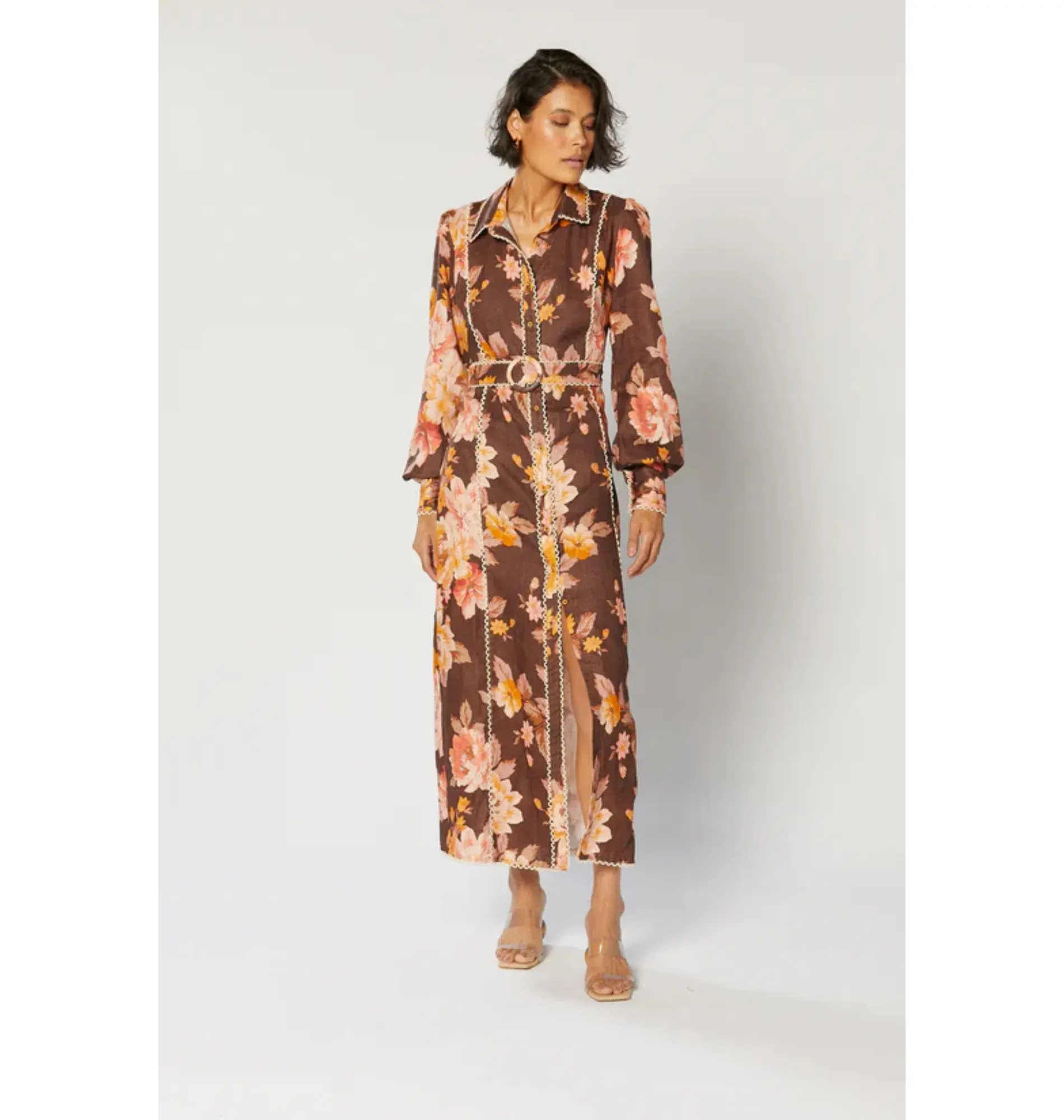 Winona Dahlia Button Maxi Dress Floral Size AU 12 - Image 1