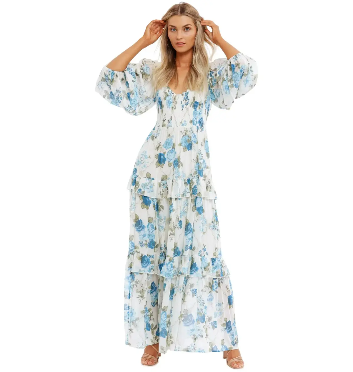 Spell Rose Garden Maxi Dress in Sapphire Size AU 6 - Image 2