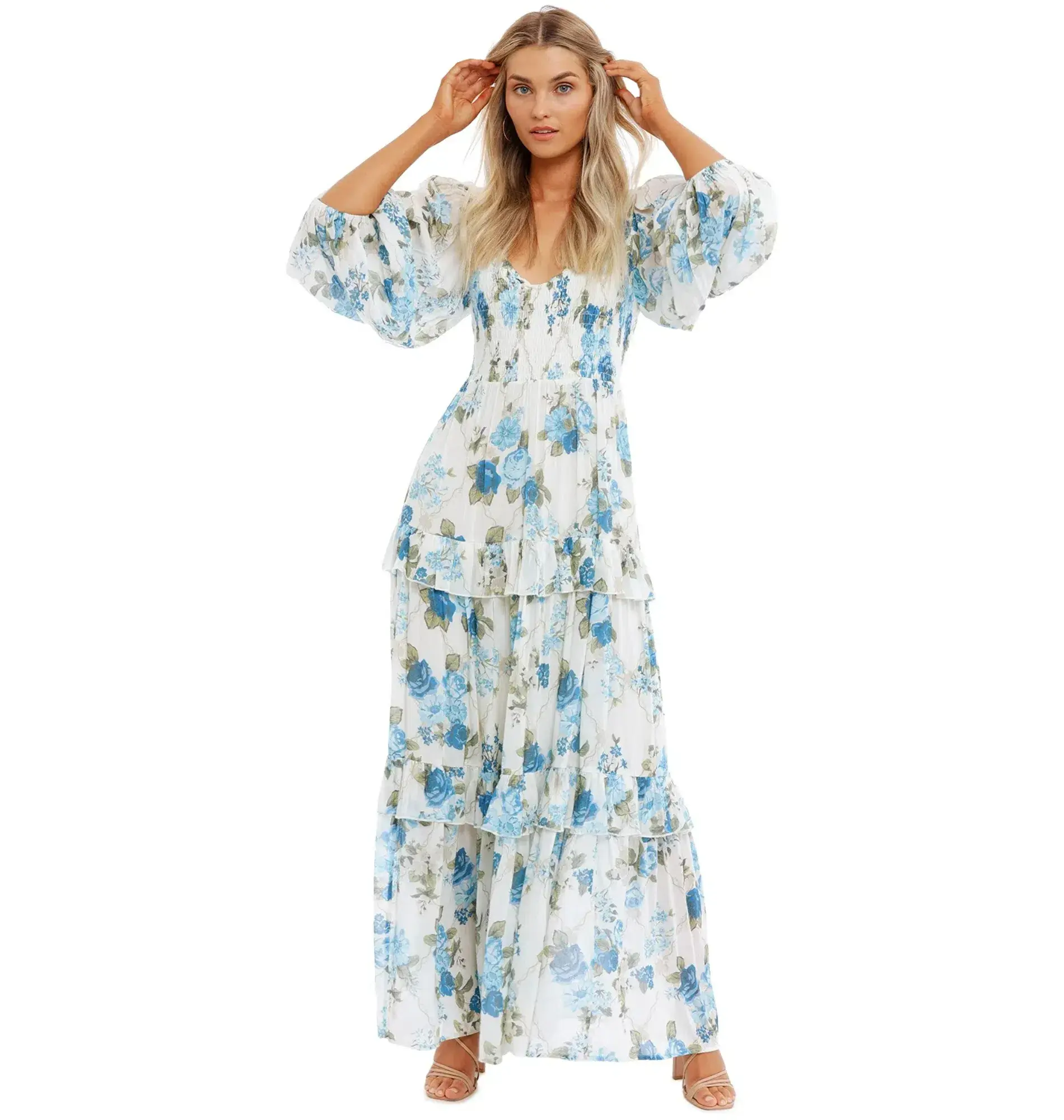 Spell Rose Garden Maxi Dress in Sapphire Size AU 6 - Image 2
