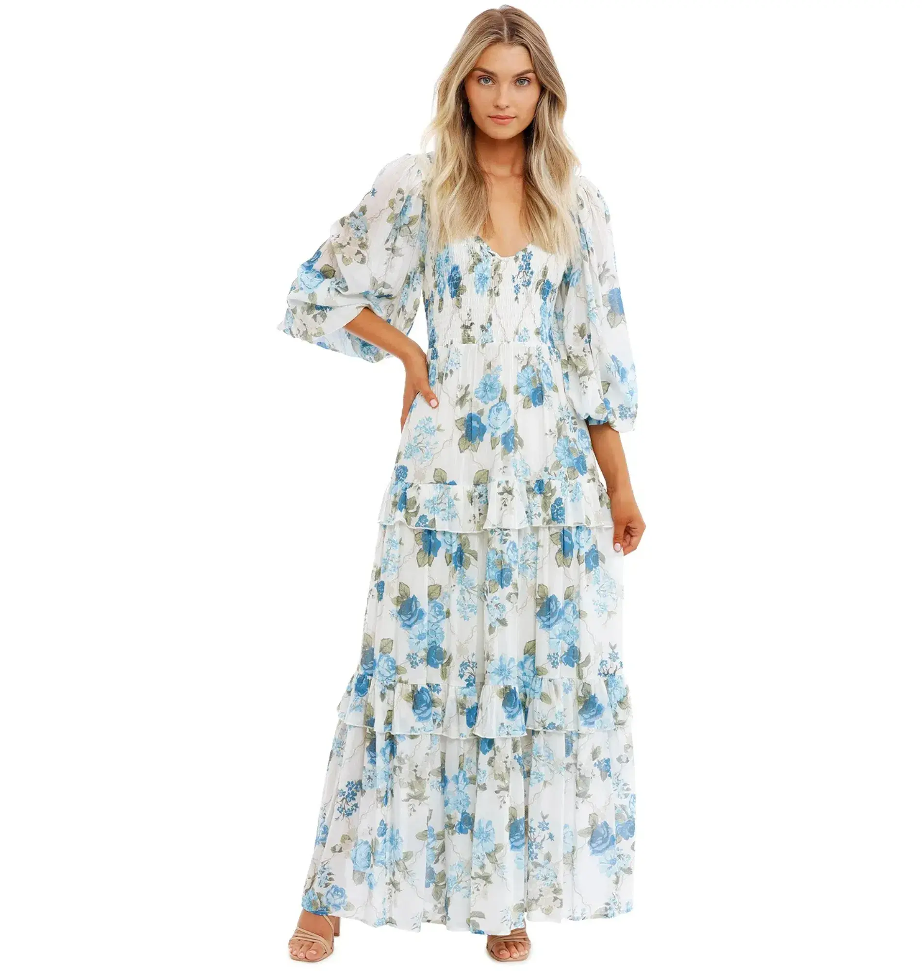 Spell Rose Garden Maxi Dress in Sapphire Size AU 6 - Image 1