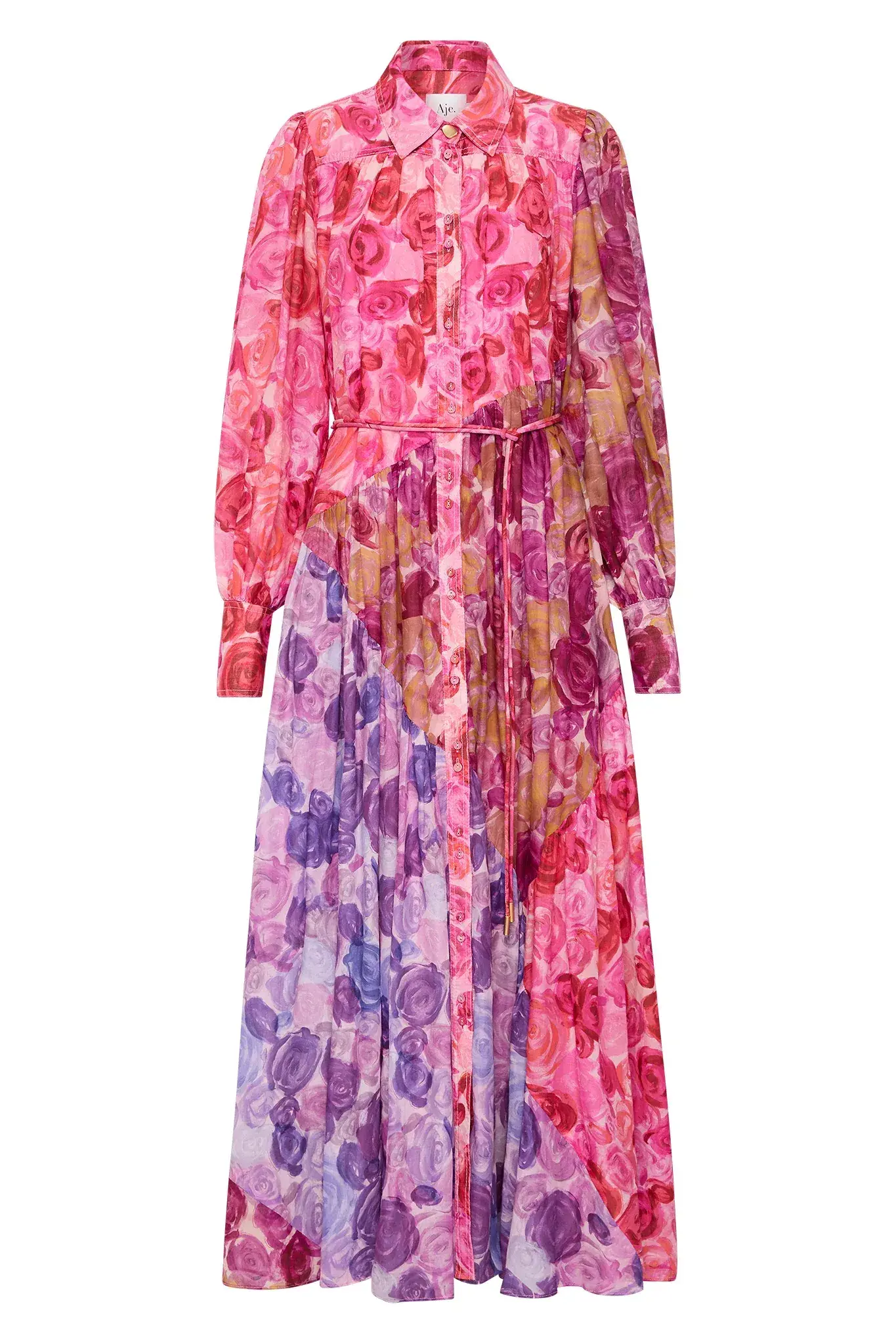 Aje Collisions Smock Maxi Dress Kaleidoscopic Rose Size AU 8 - Image 4