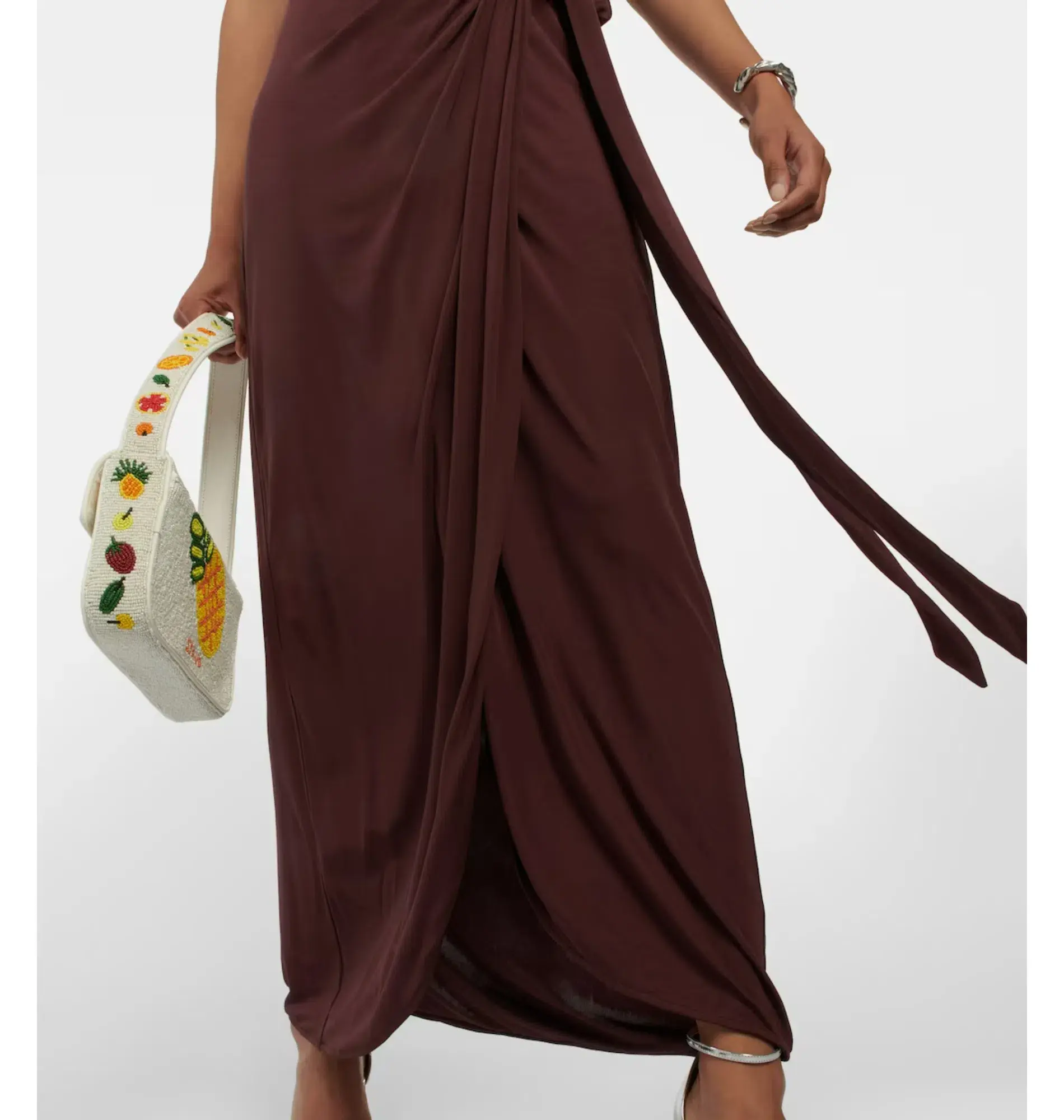 Staud Halterneck Dress Brown Size AU 6 - Image 4