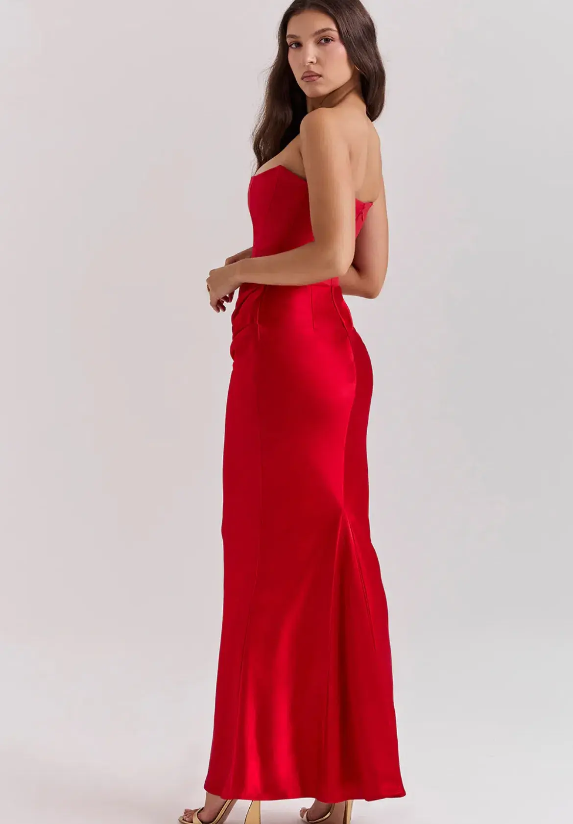 House of CB Persephone Strapless Corset Maxi Dress Red Size XS / AU 6 - Image 3