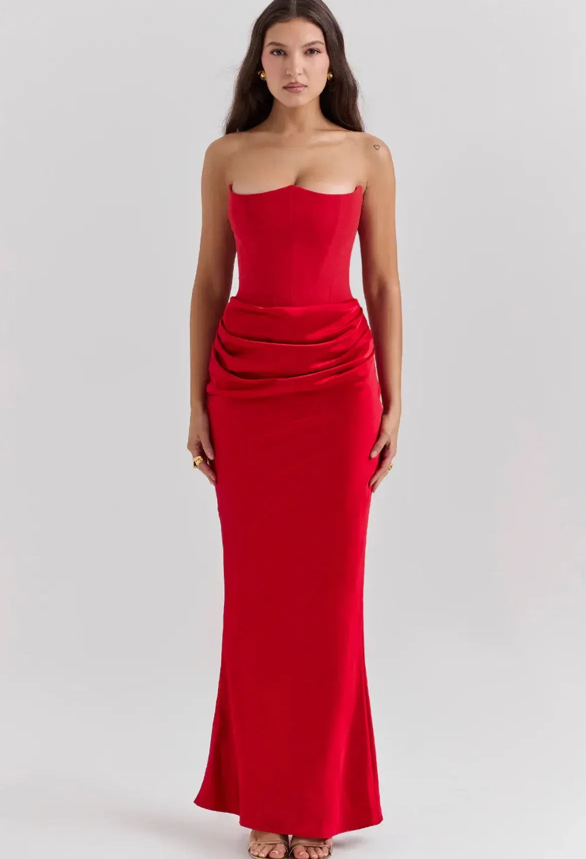 House of CB Persephone Strapless Corset Maxi Dress Red Size XS / AU 6 - Image 2