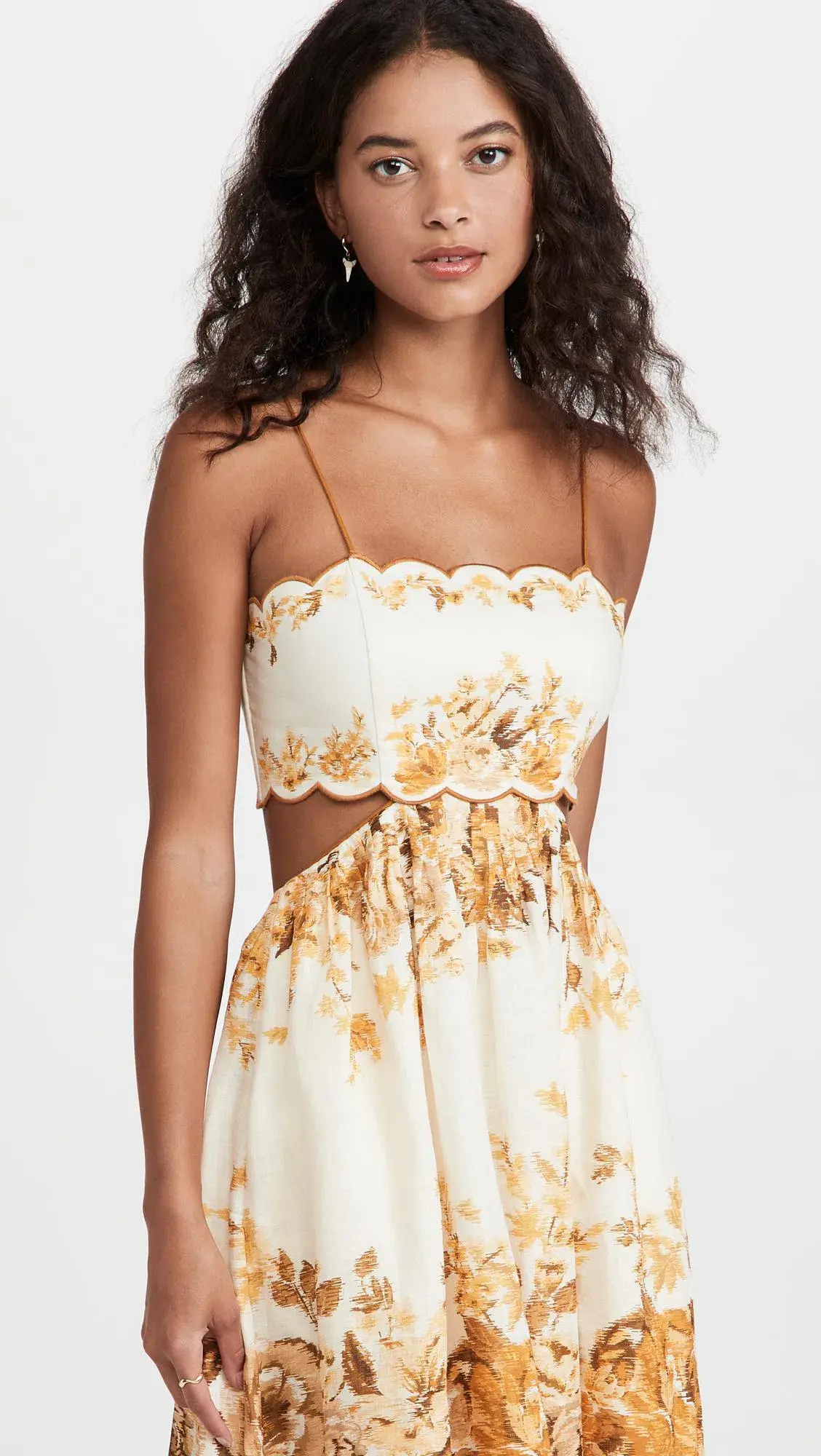 Zimmermann Aliane Scallop Midi Dress Amber Floral Size 8 - Image 5
