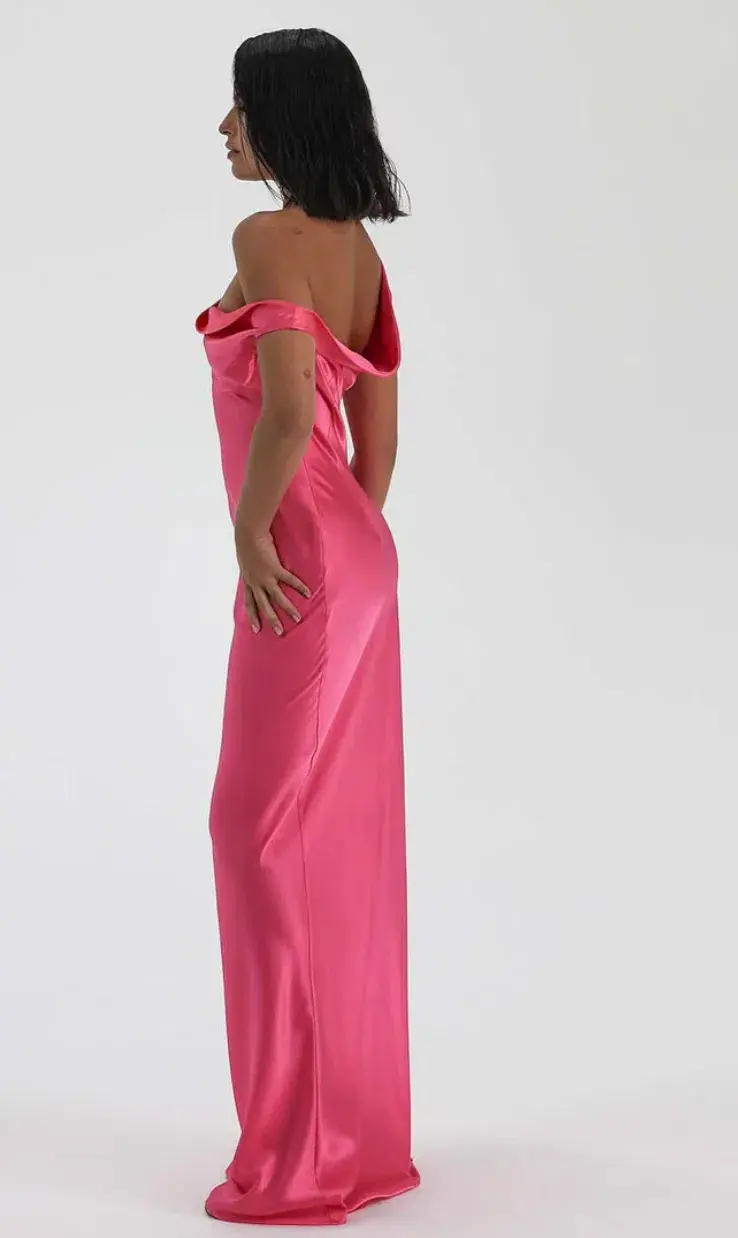Natalie Rolt	‘Monika’ fuchsia satin gown	S/8	Pink - Image 2