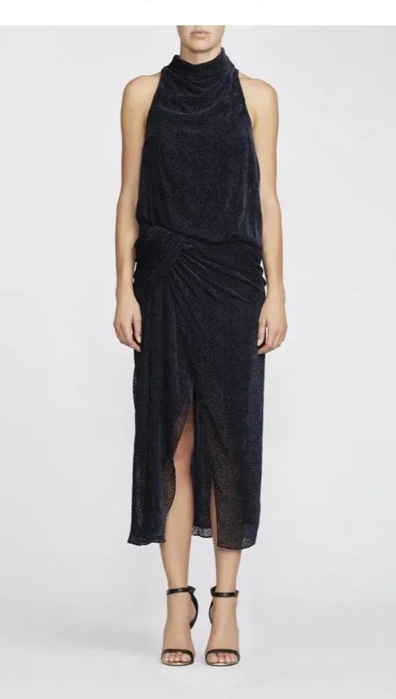 Camilla and Marc Saki Drape Sleeveless Dress Blue Size 6 - Image 1