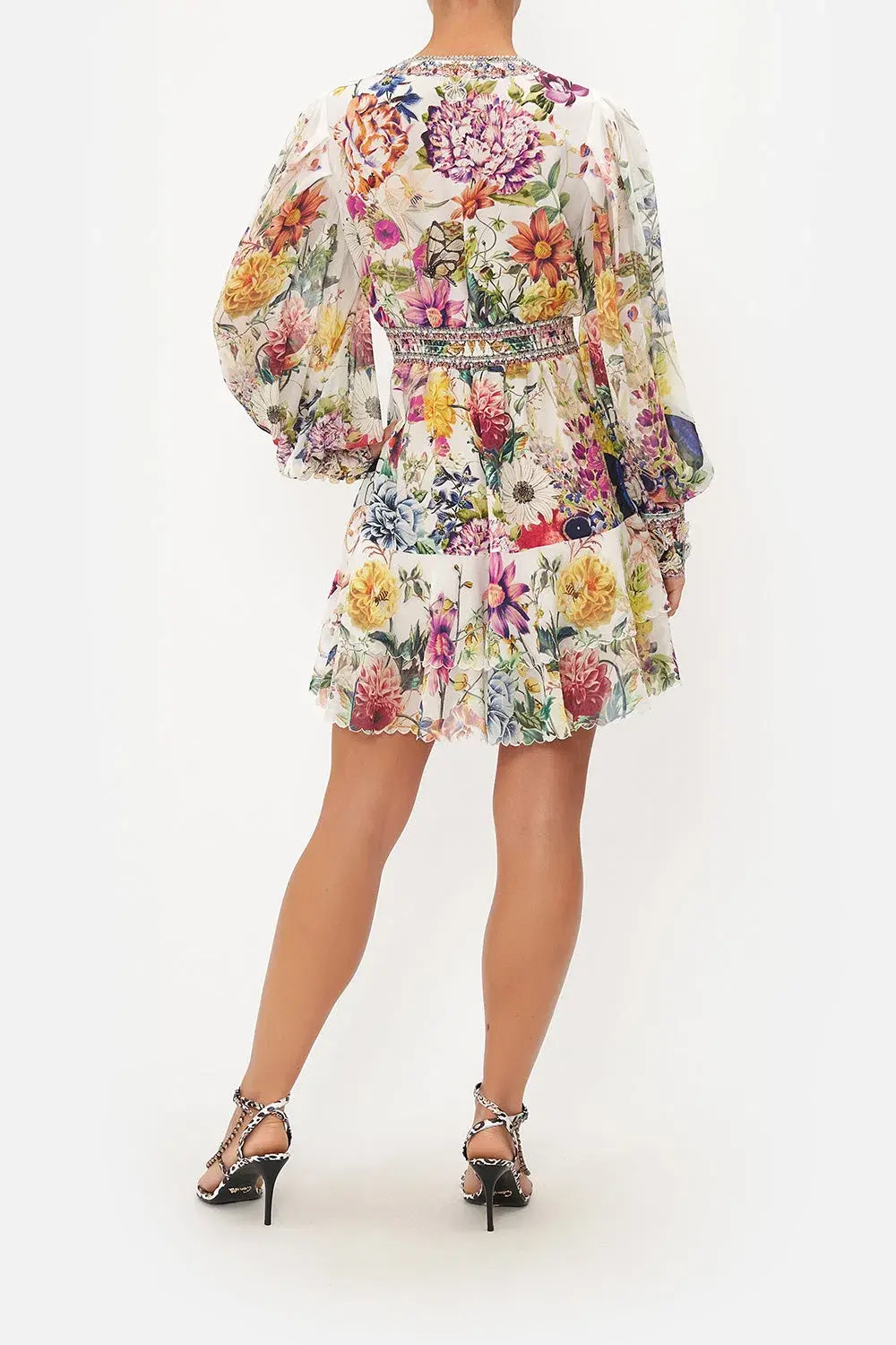 Camilla Button Front Frill Mini Dress in Queens Bee Hive Size XS / AU 8 - Image 2