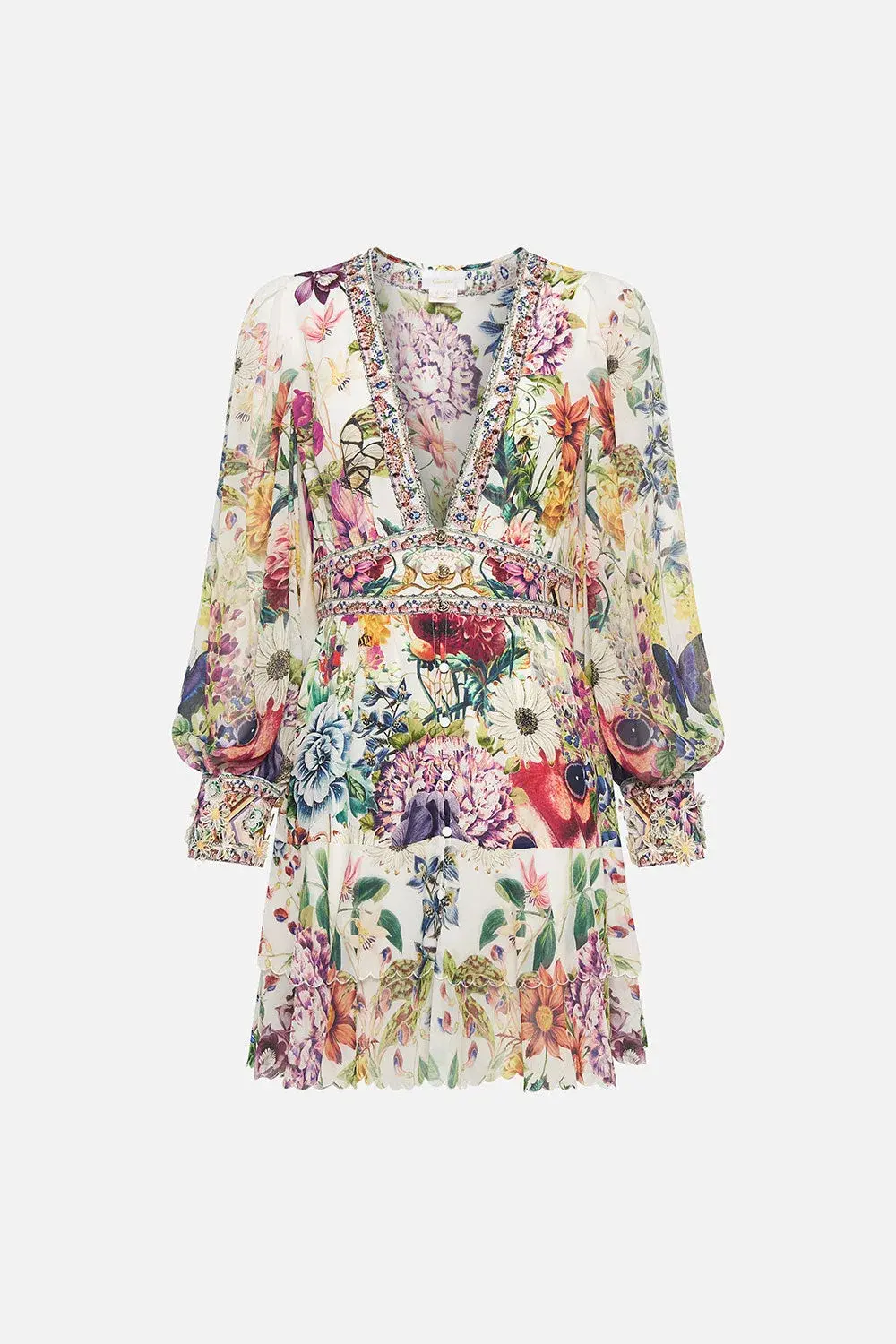 Camilla Button Front Frill Mini Dress in Queens Bee Hive Size XS / AU 8 - Image 5