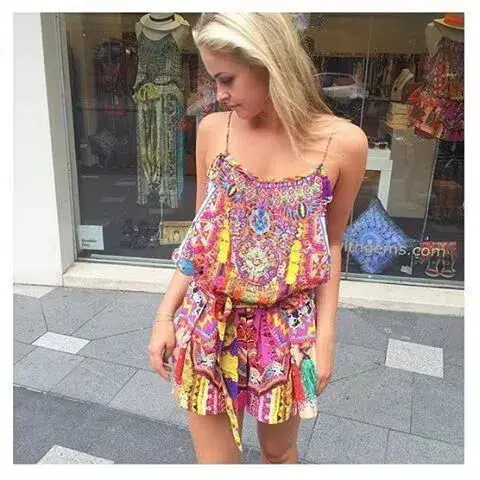 Camilla Childs Play Silk Playsuit Multi Size 8 - Image 8