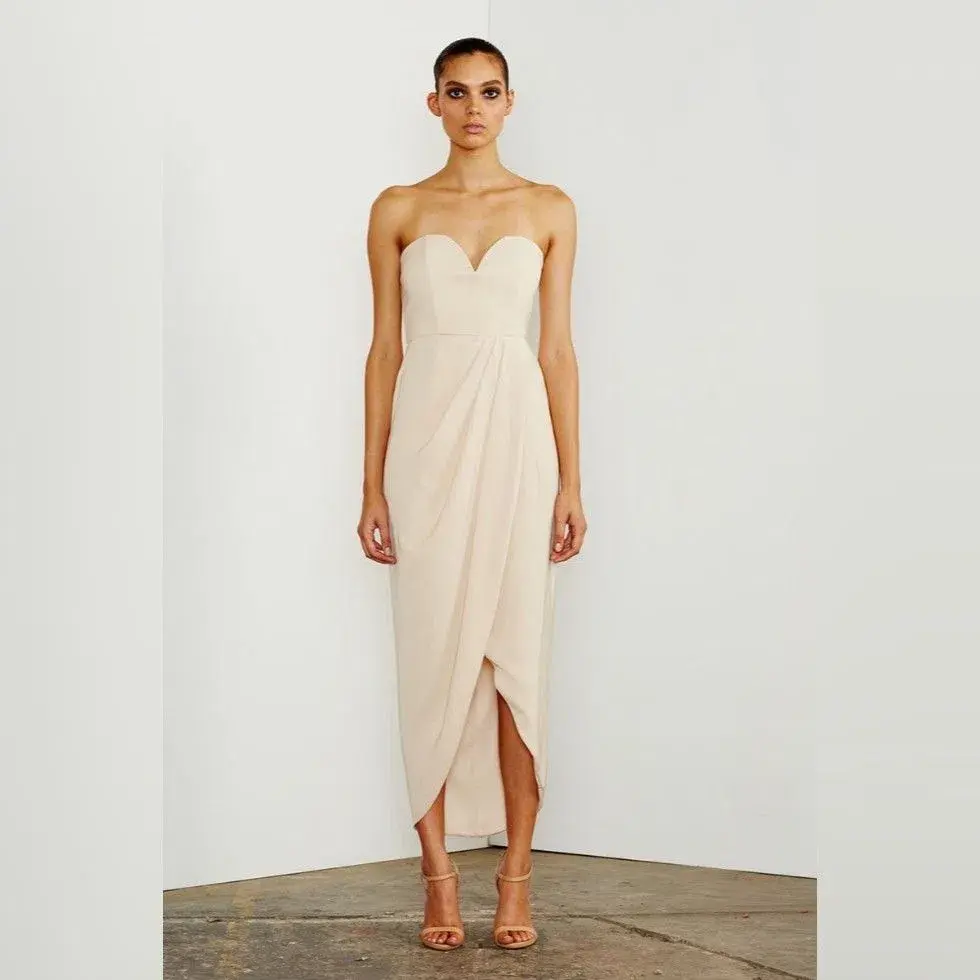 Shona Joy Womens U Wire Bustier Drape Dress Nude Cream Size 14  - Image 1