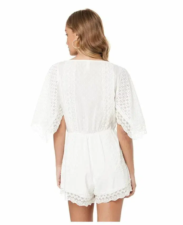 Tigerlily Elati Broderie Lace Onesie Playsuit White  - Image 3