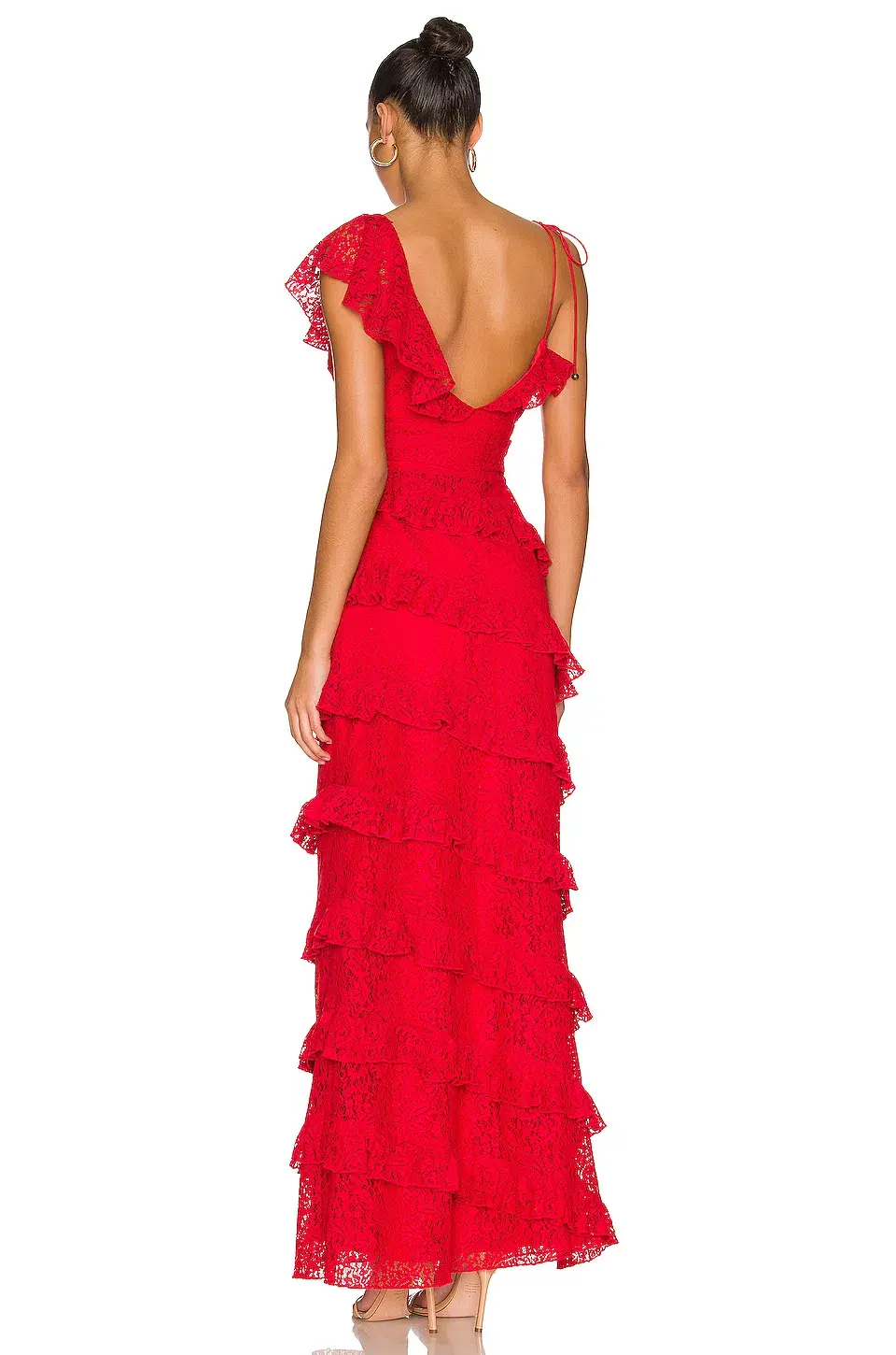 Tularosa Kristen Lace Gown Cherry Red Size 6 for rent on The Volte - main image
