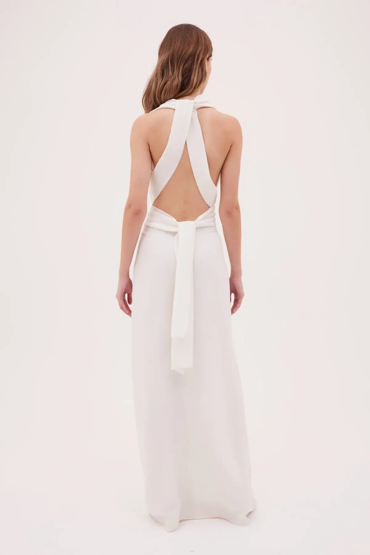 Bianca Spender Ascendent Gown in White Silk Size 10 - Image 6