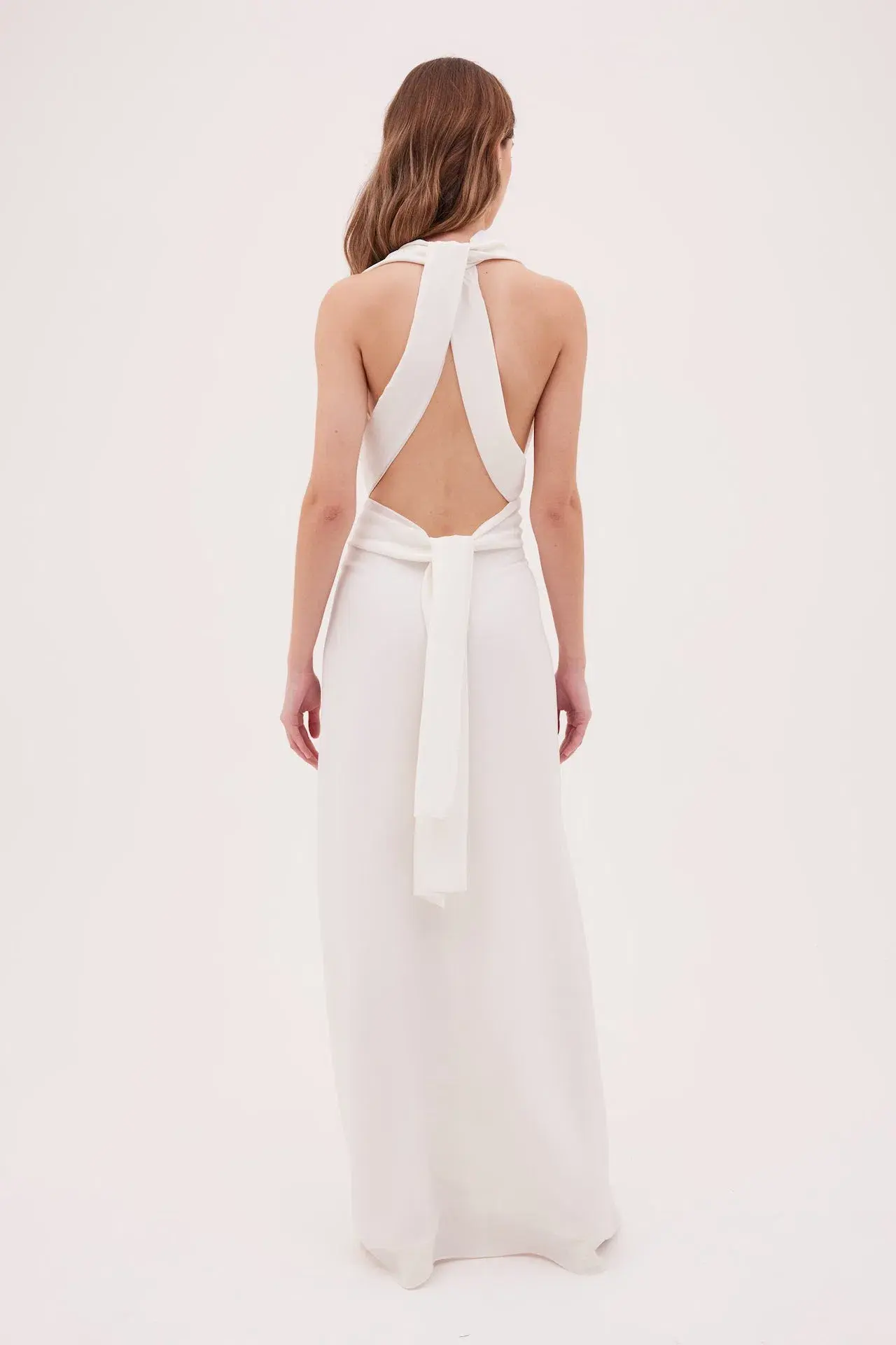 Bianca Spender Ascendent Gown in White Silk Size 10 - Image 6