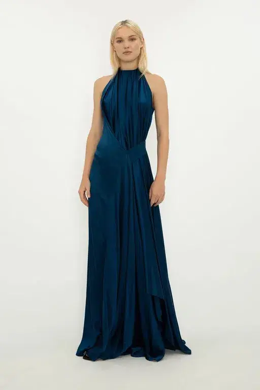 Bianca Spender Isabella Pure Silk Ball Gown in Navy Size 8 - Image 1