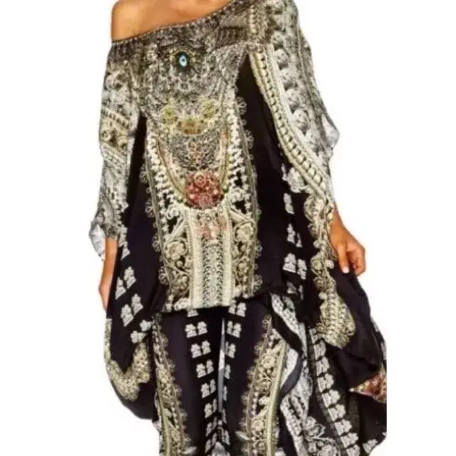 Camilla Torero Round Neck Kaftan Multi One Size - Image 2