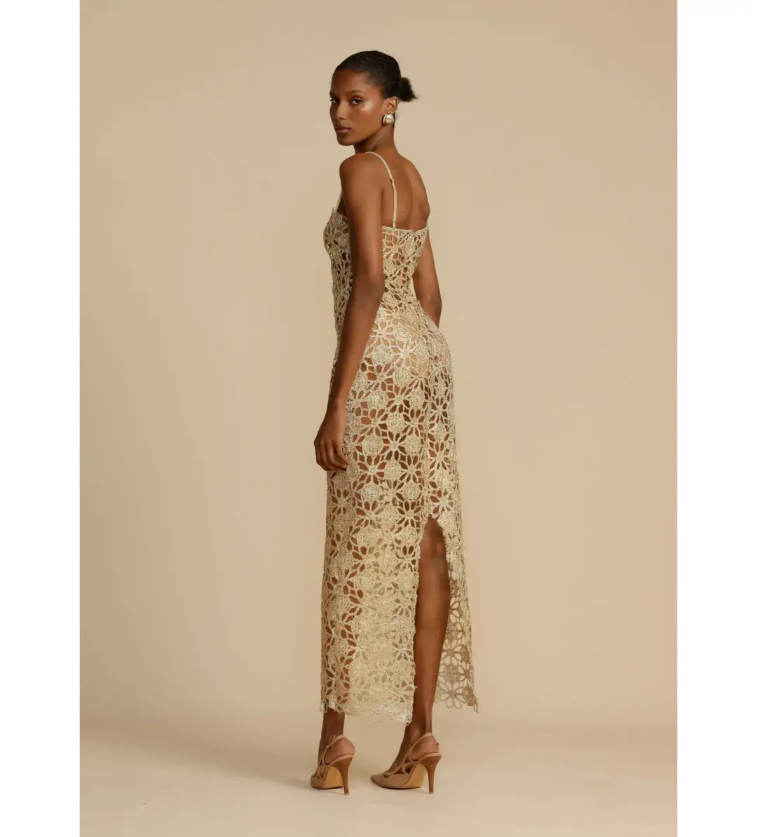 Arcina Ori Kendra Dress Gold Size 6  for rent on The Volte - main image