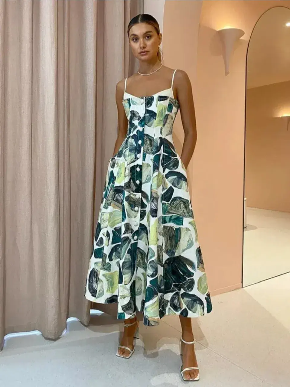 Alemais Siena Bandeau Midi Dress Print Size 8 - Image 1