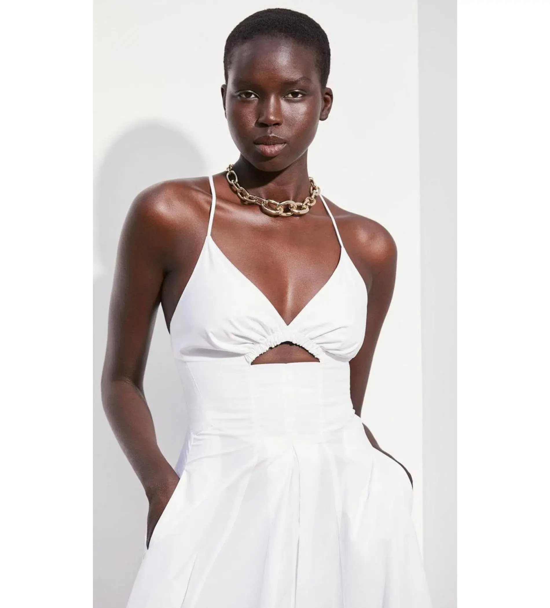 Scanlan Theodore Cotton Strappy Dress White Size 6 - Image 2