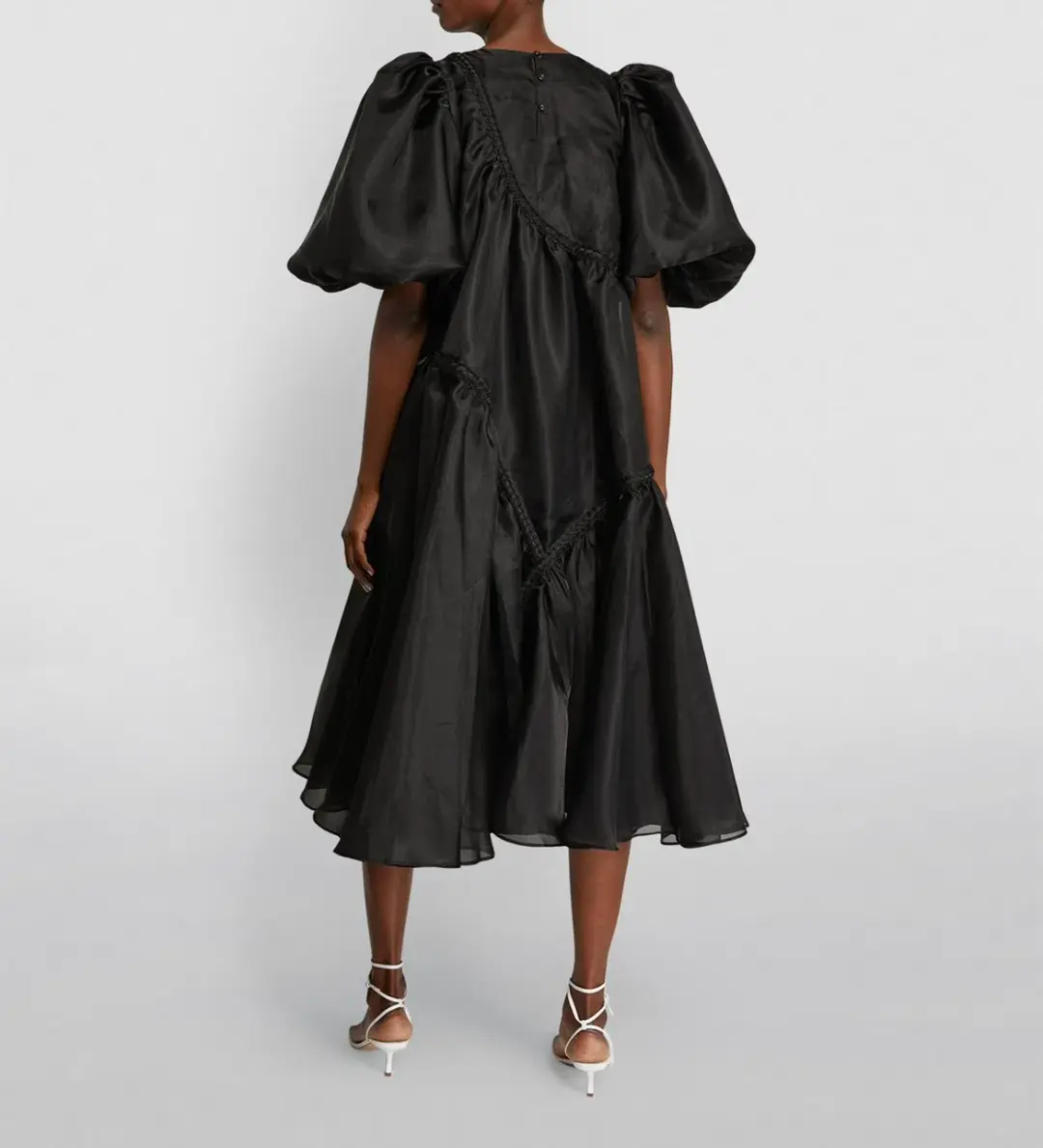 Aje Riviera Braided Midi Dress Black Size 6 for rent on The Volte - main image