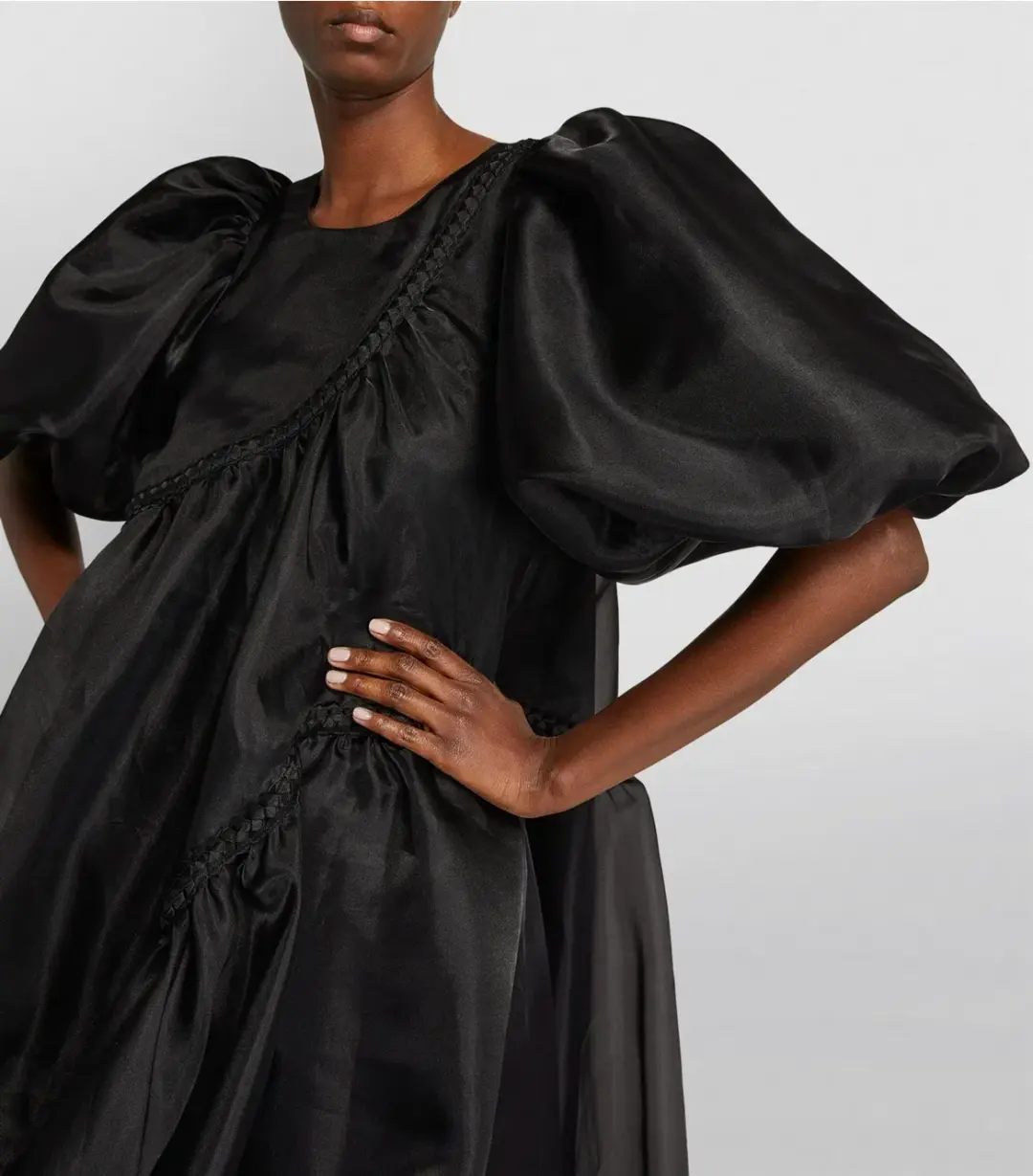 Aje Riviera Braided Midi Dress Black Size 6 for rent on The Volte - main image