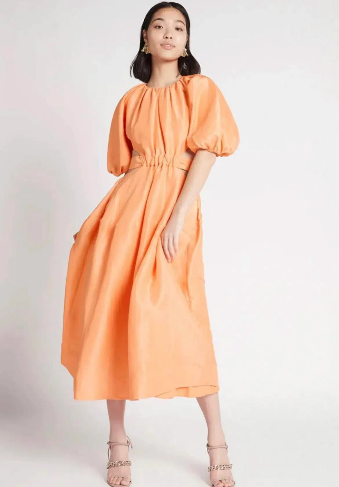 Aje Mimosa Cutout Midi Dress In Mandarin Size 12 - Image 3