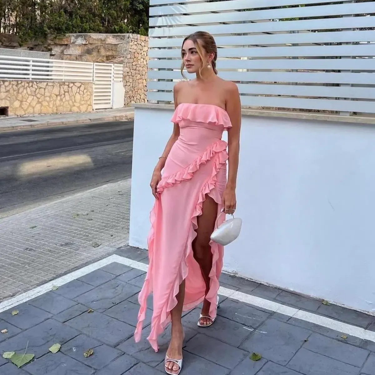 House of CB Sarina Maxi Dress Apricot Size 6 - Image 3
