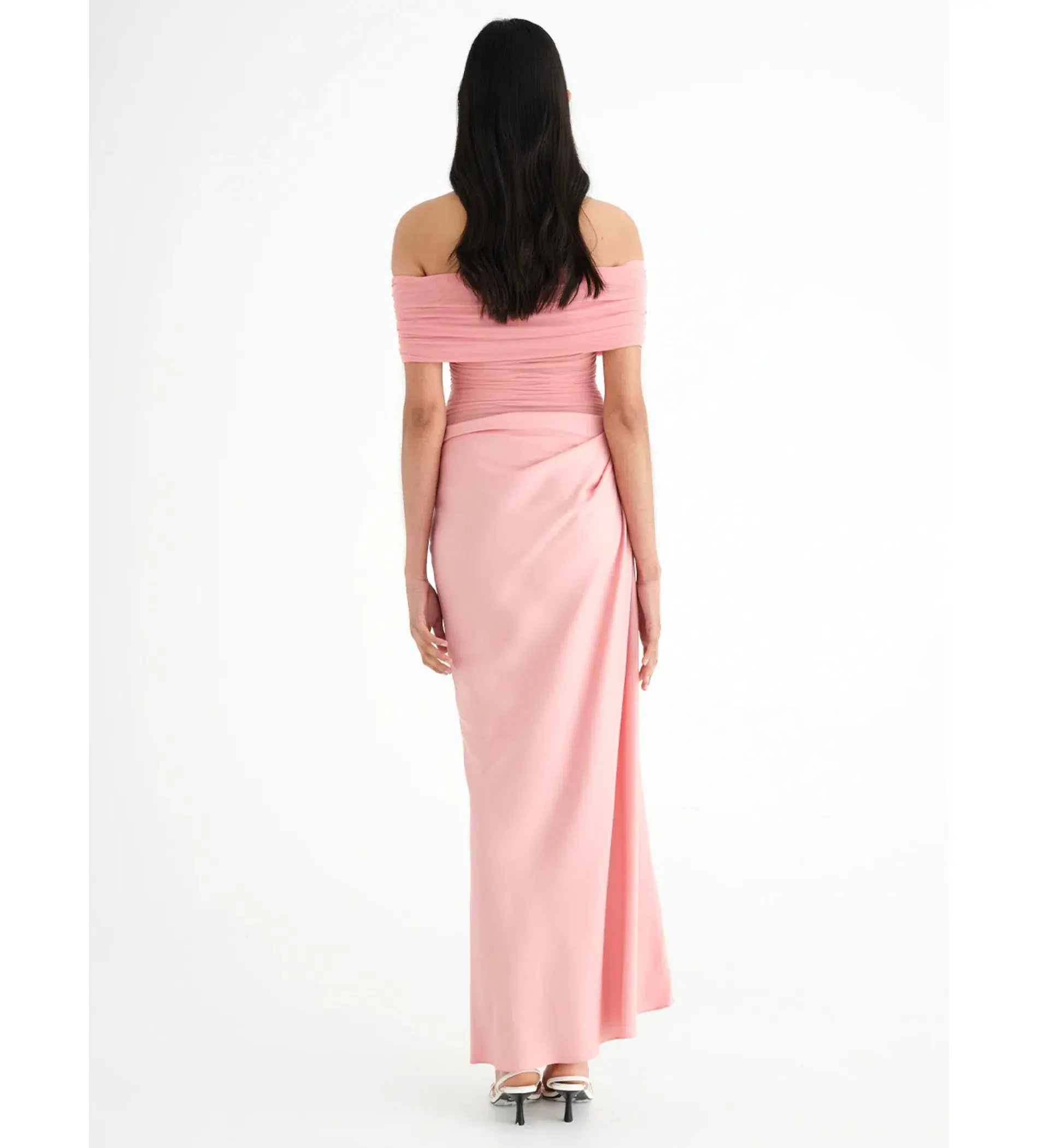 Benni Nico Off-Shoulder Maxi Dress Candy Floss Size 8  - Image 2