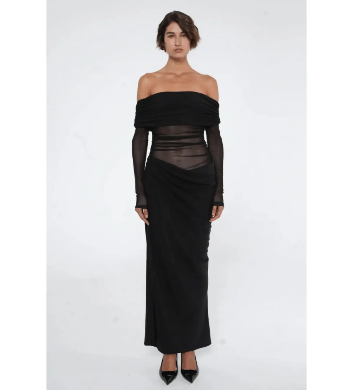 Benni Yasmin Off-Shoulder Maxi Dress Black Size 8  - Image 1