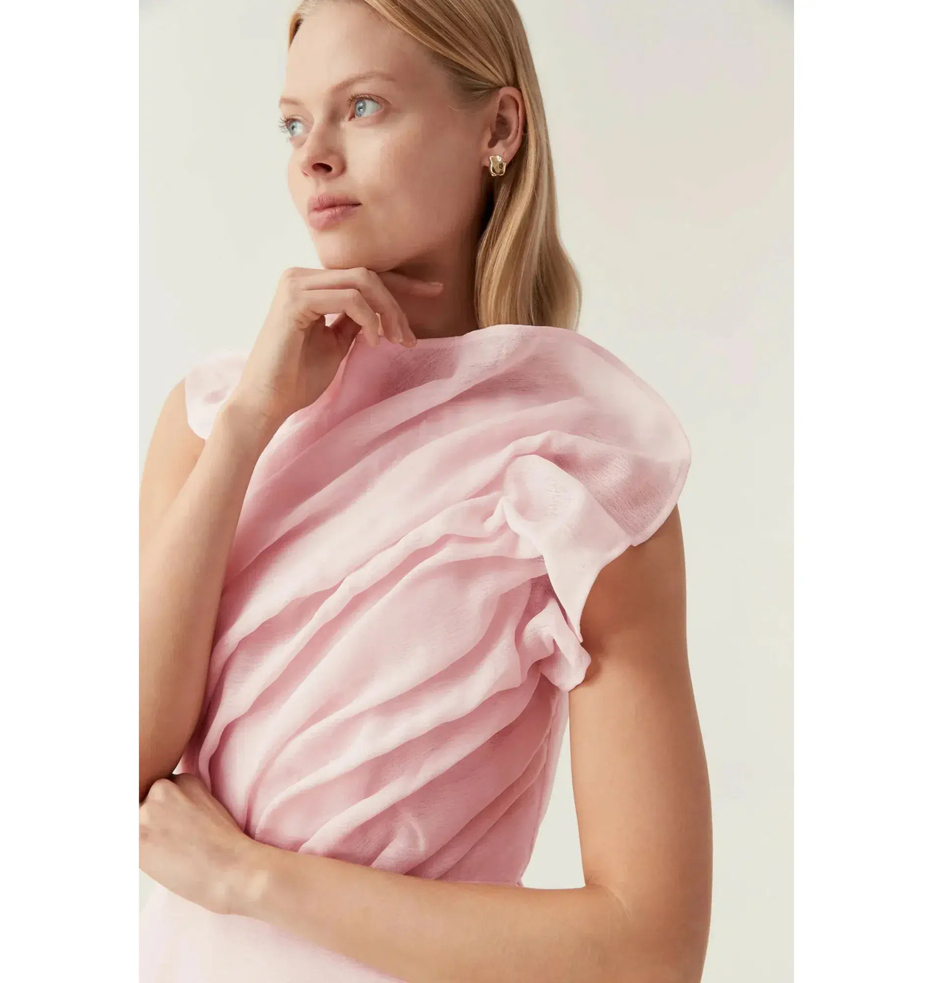 Aje Genesis Midi Dress Soft Pink Size AU 14 - Image 2