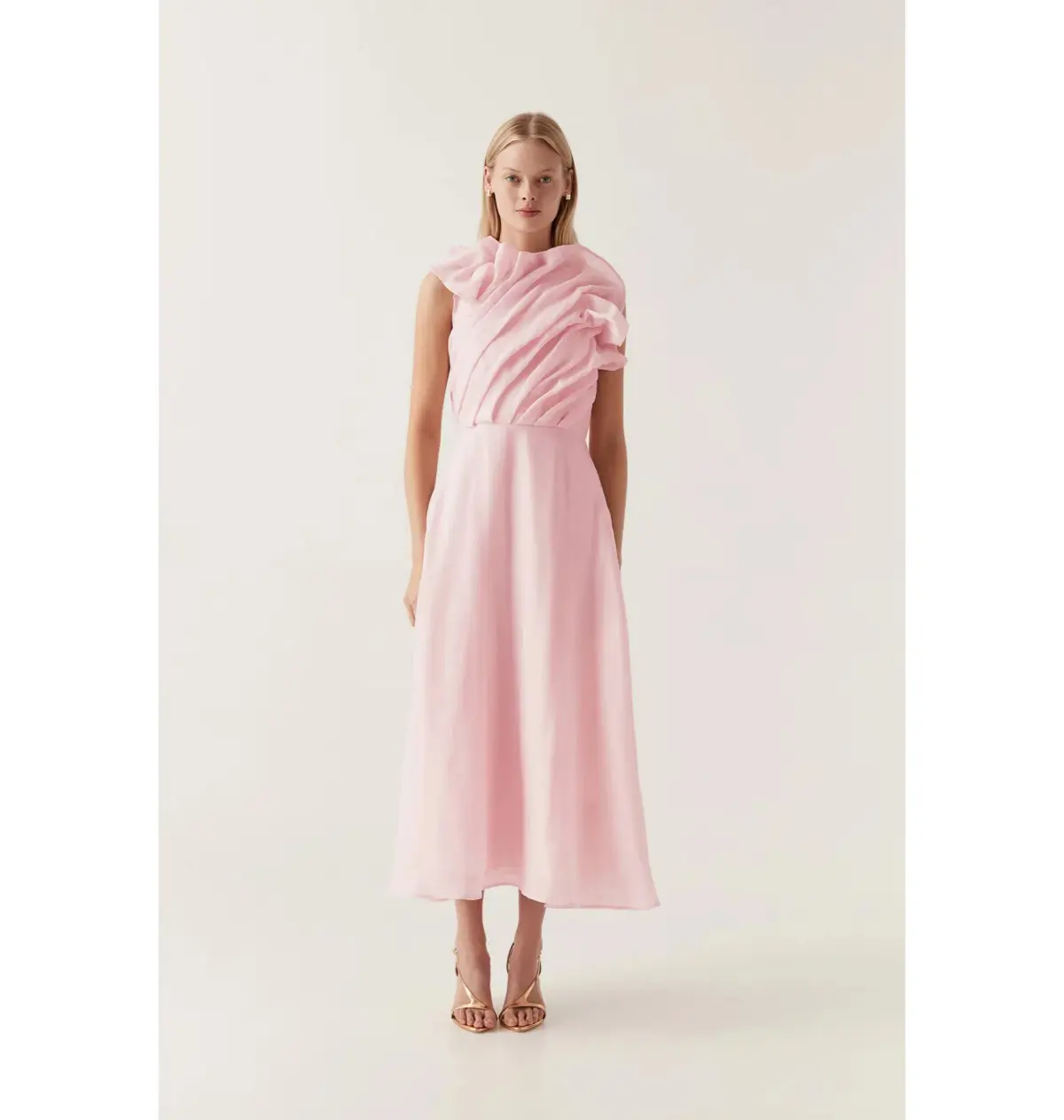 Aje Genesis Midi Dress Soft Pink Size AU 14 - Image 1