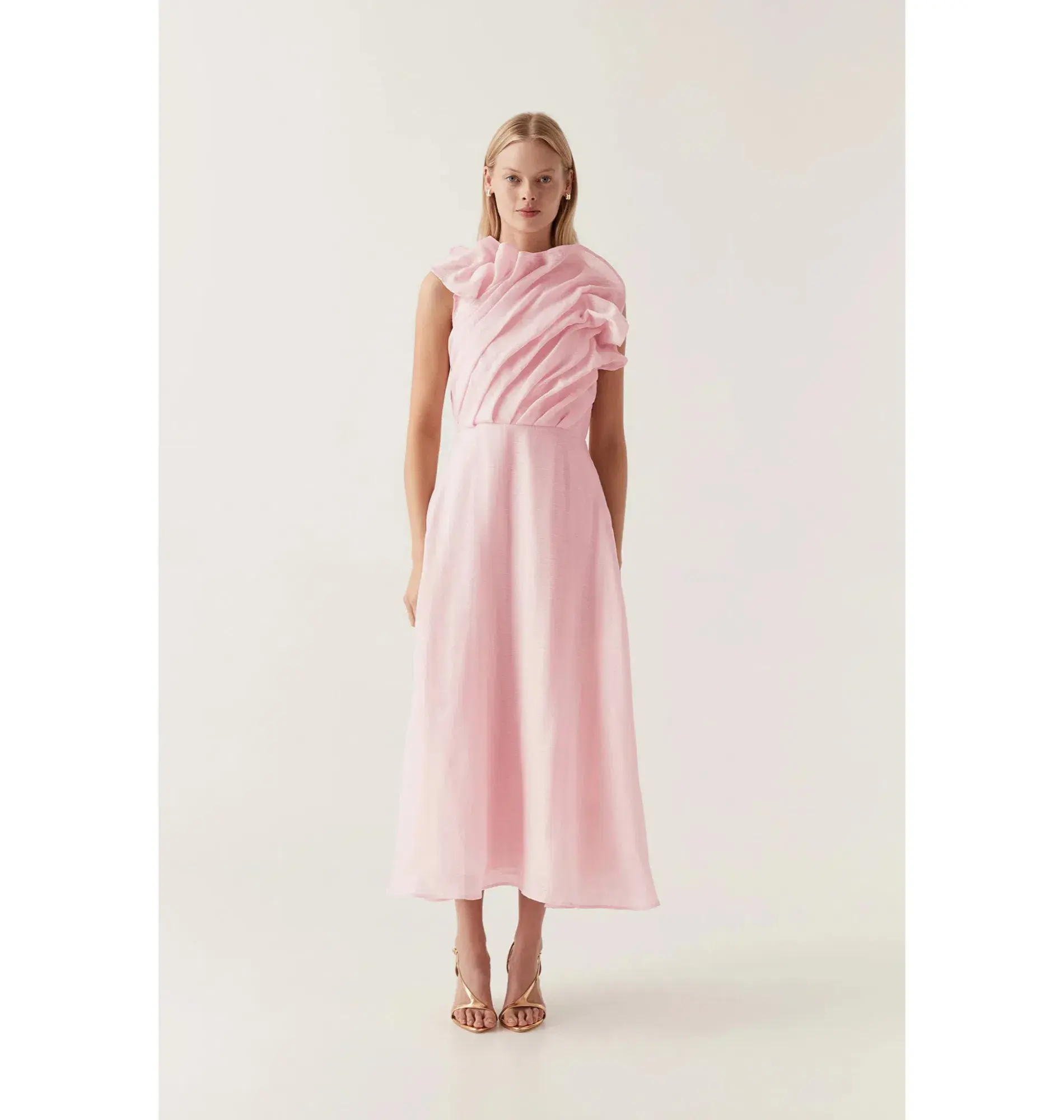 Aje Genesis Midi Dress Soft Pink Size AU 14 - Image 1