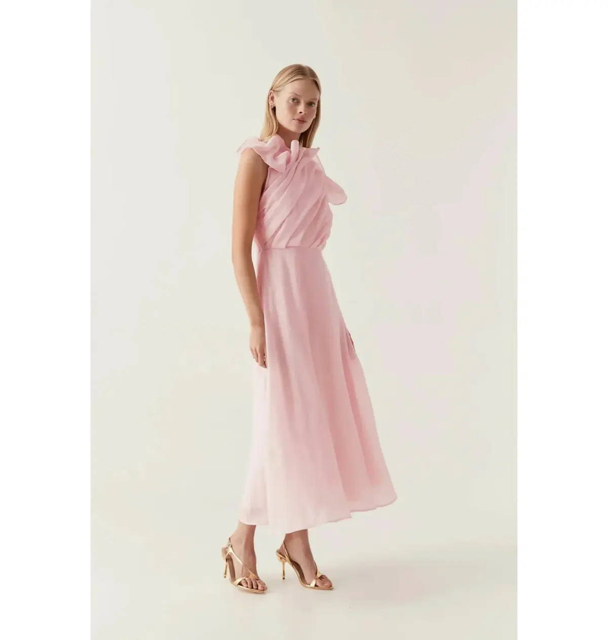 Aje Genesis Midi Dress Soft Pink Size AU 14 - Image 3