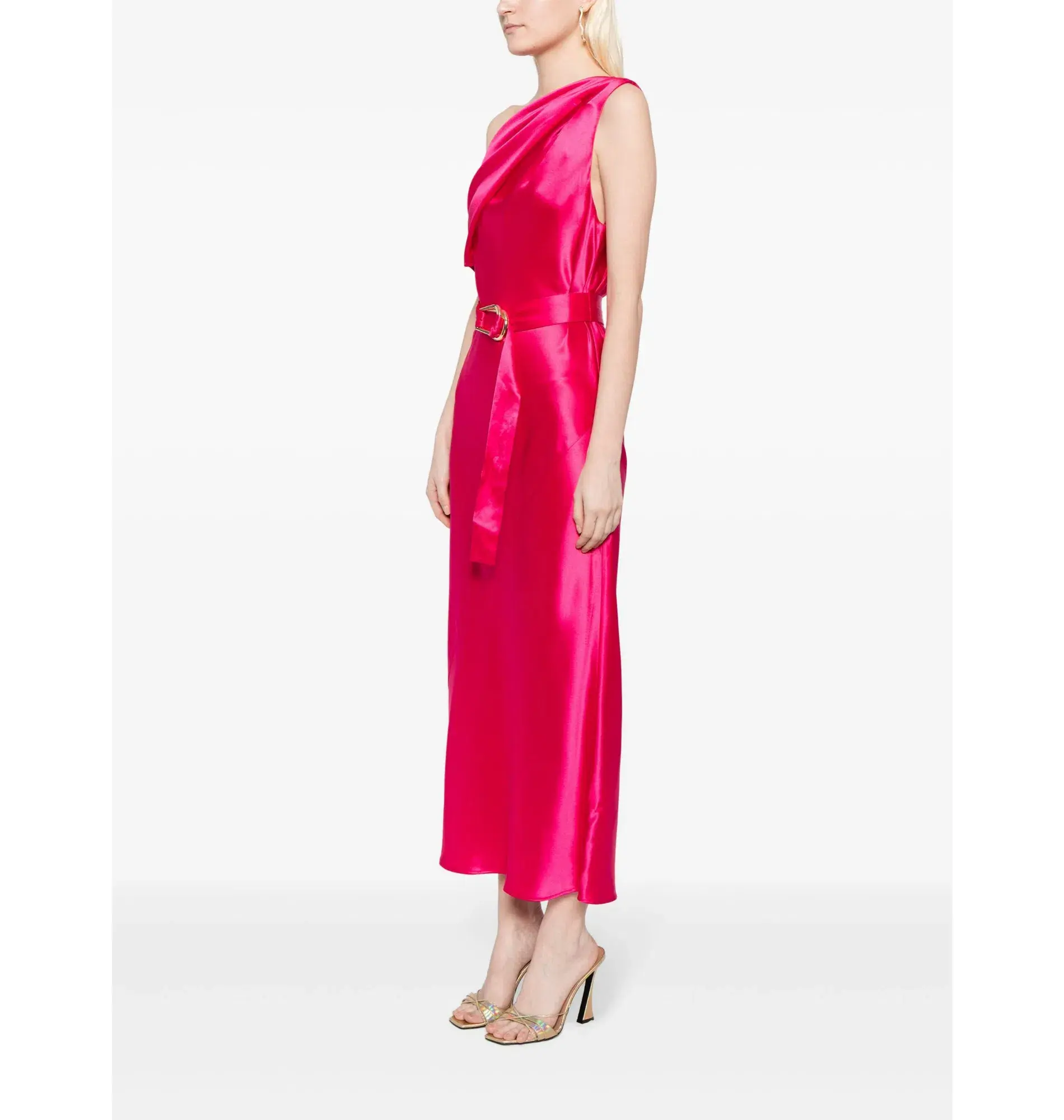 Acler Ellison Off Shoulder Dress Fuchsia Pink Size AU 10 - Image 4
