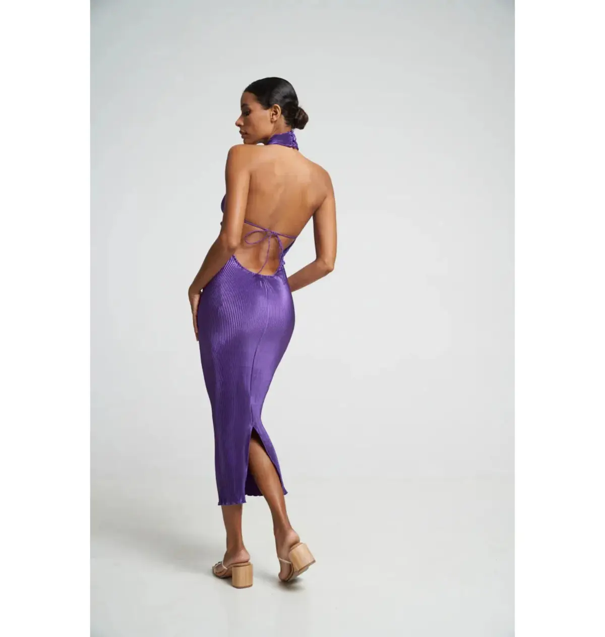 L'Idee Arabian Klum Midi Dress Purple Size AU 6 - Image 3