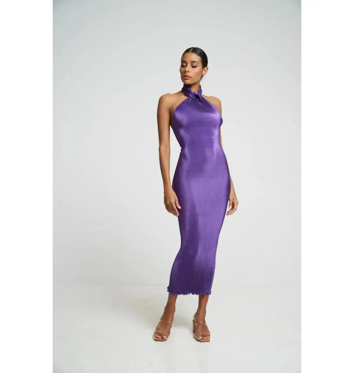 L'Idee Arabian Klum Midi Dress Purple Size AU 6 - Image 1
