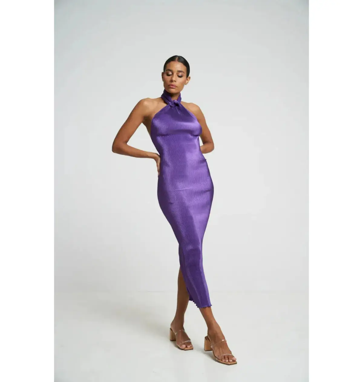 L'Idee Arabian Klum Midi Dress Purple Size AU 6 - Image 2